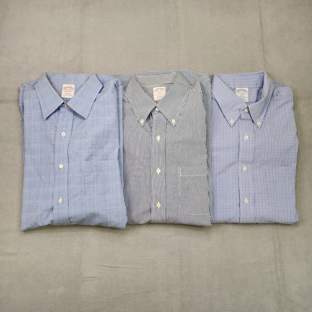 Brooks Brothers Dress Shirts Men's 16.5-4/5 Long Sleeve Cotton Non-Iron Lot Of 3